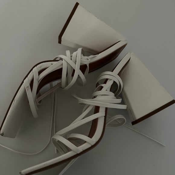 White ASOS strapped heels - Picture 1 of 2